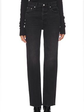 Pistola Cassie Super High Rise Straight Jeans. Stormy Washed Black Sz 31